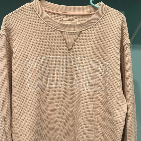 Aerie Chicago Light Tan waffle Sweater - Picture 3 of 5